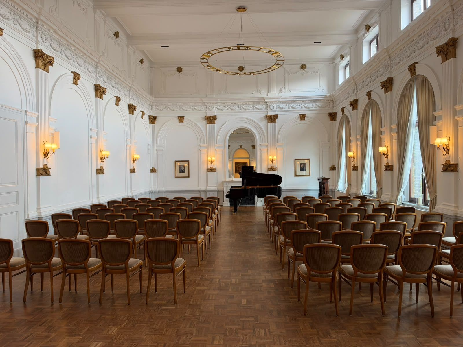 La sala de conciertos de Langenberg, preparada antes del recital